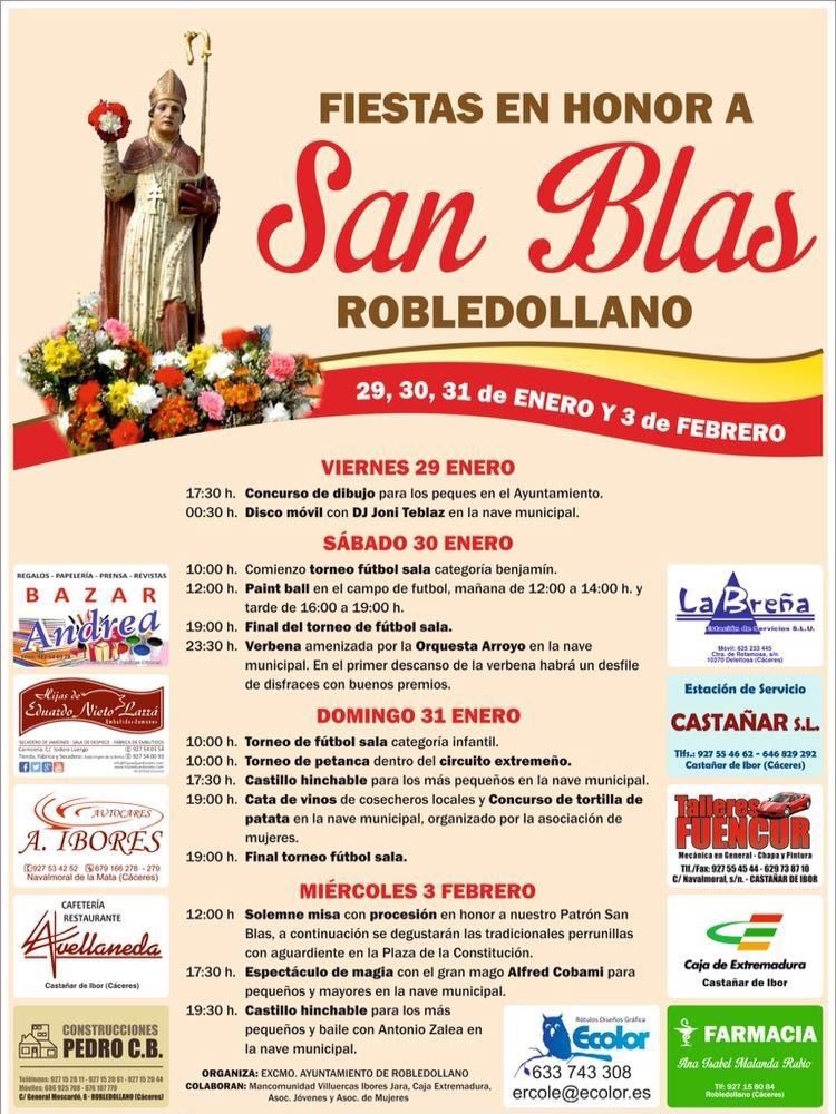 Fiestas en honor a San Blas 2016 Robledollano